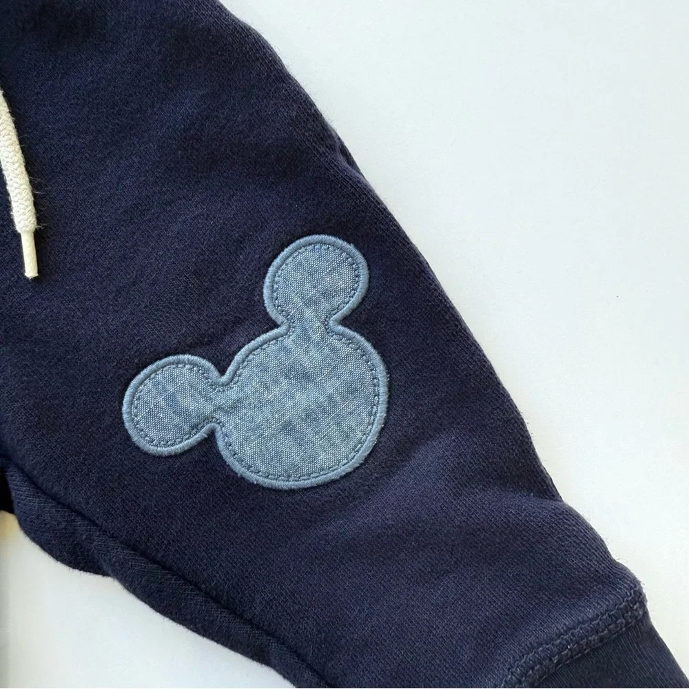 DISNEY X BABY GAP 100% cotton navy blue French Terry cloth sweatpants size 6-12